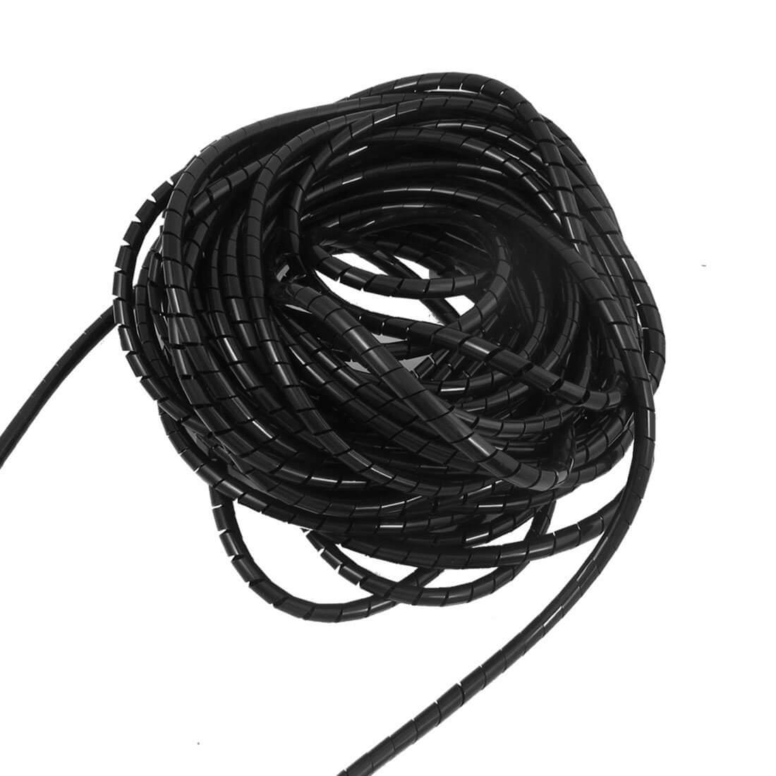 Tubo organizador de cables, tipo espiral, negro
